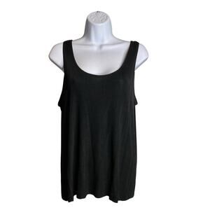 Chico’s Travelers Womens Black Liquid Knit Tank Top Size 2 Large Stretchy Basics